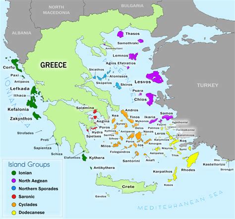 Map of the Greek islands